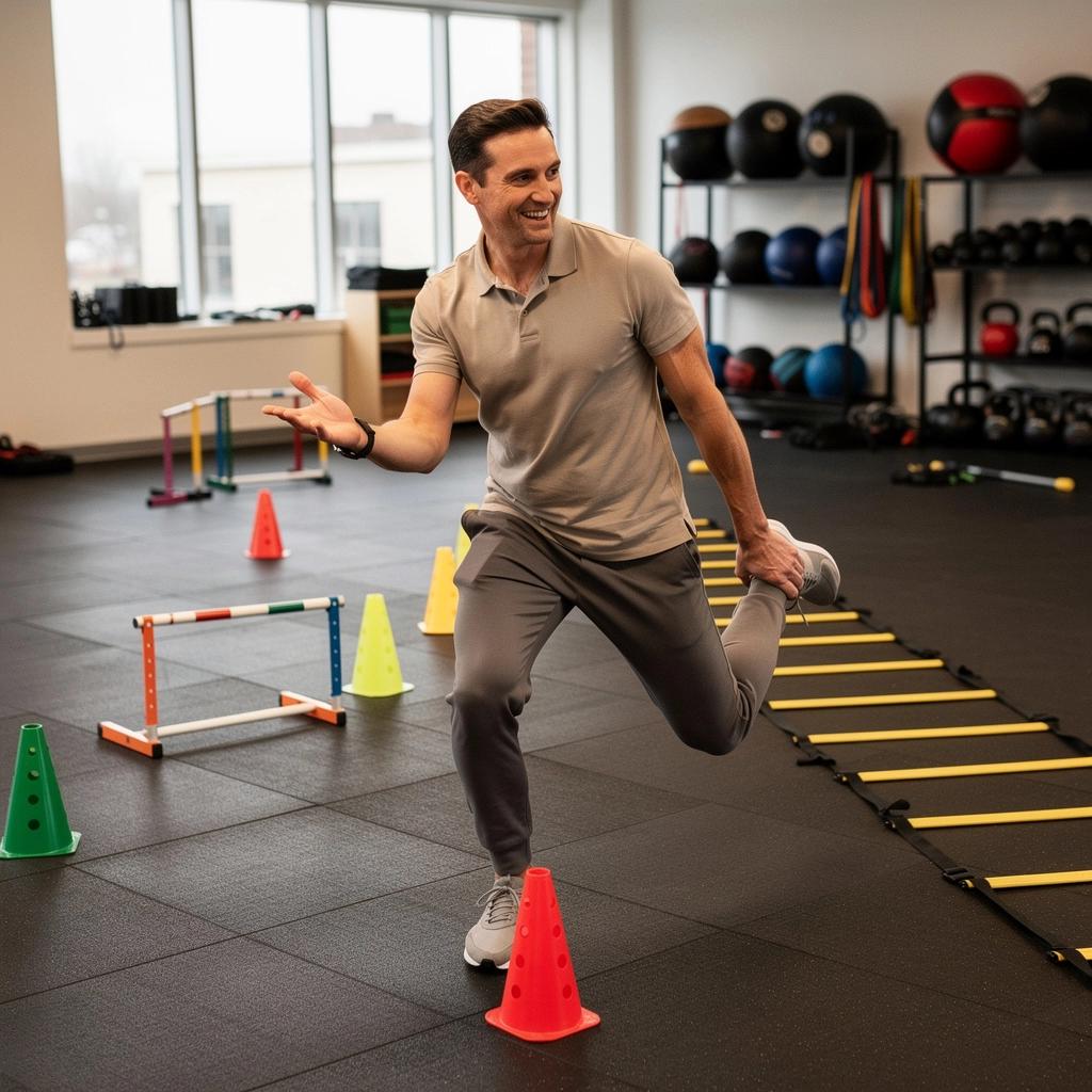 Estiramientos dinámicos que ayudan a desarrollar la flexibilidad y la coordinación.